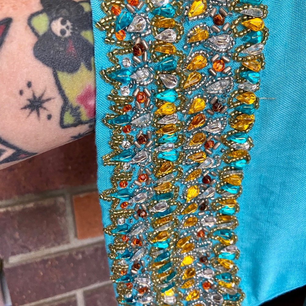 Inca Turquoise Embellished Tunic - Picture 11 of 13